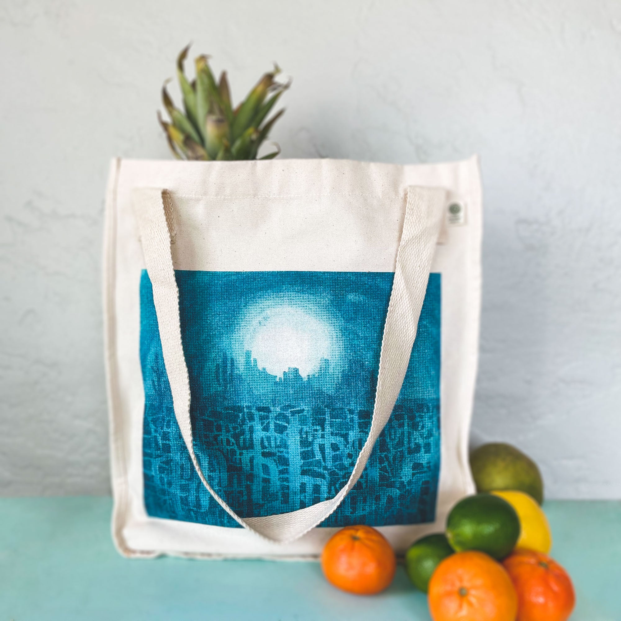 Organic Cotton Canvas Tote Bag - blue